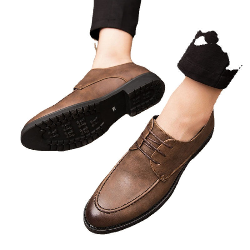 Men's Black Leather Formal Shoes, Business, British Style, Style 5927