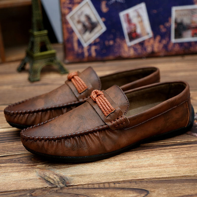 Men's Blue Leather Loafers, Style 9927