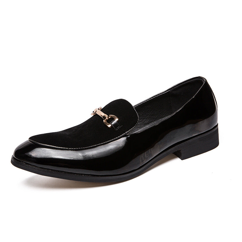 Men's Black Leather Formal Shoes, British Style, Style 6471