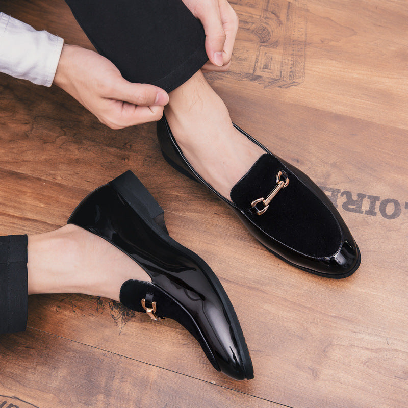 Men's Black Leather Formal Shoes, British Style, Style 6471