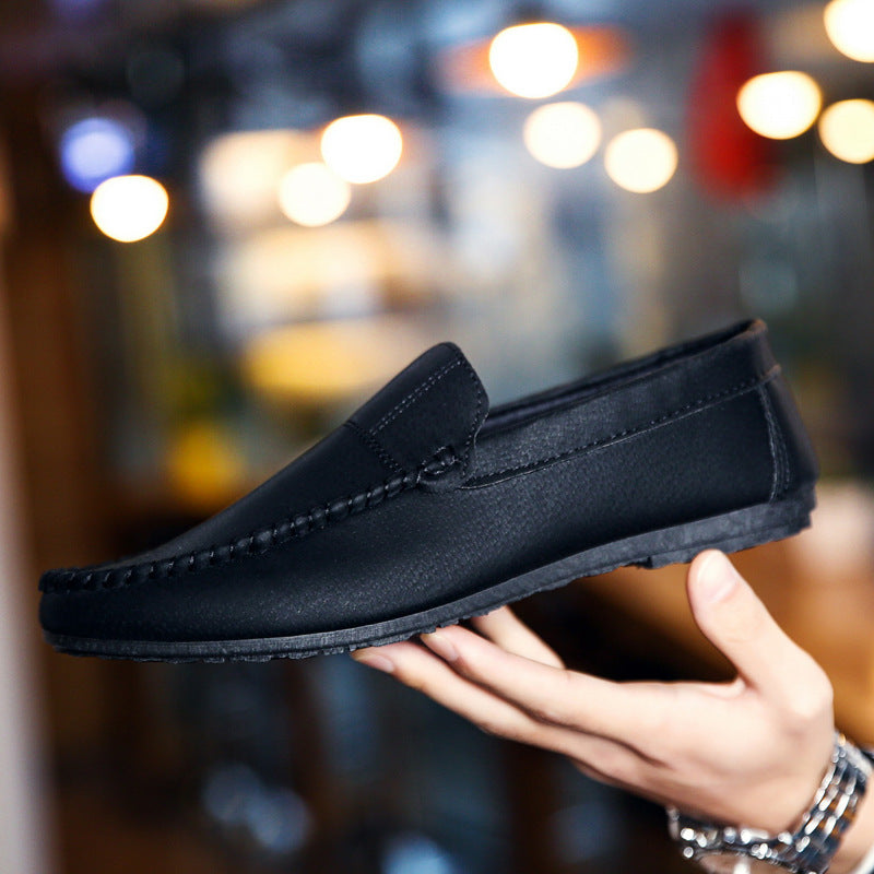 Four seasons loafers casual Korean version trendy men's shoes cover feet and pedal men's shoes young men's leather shoes driving shoes