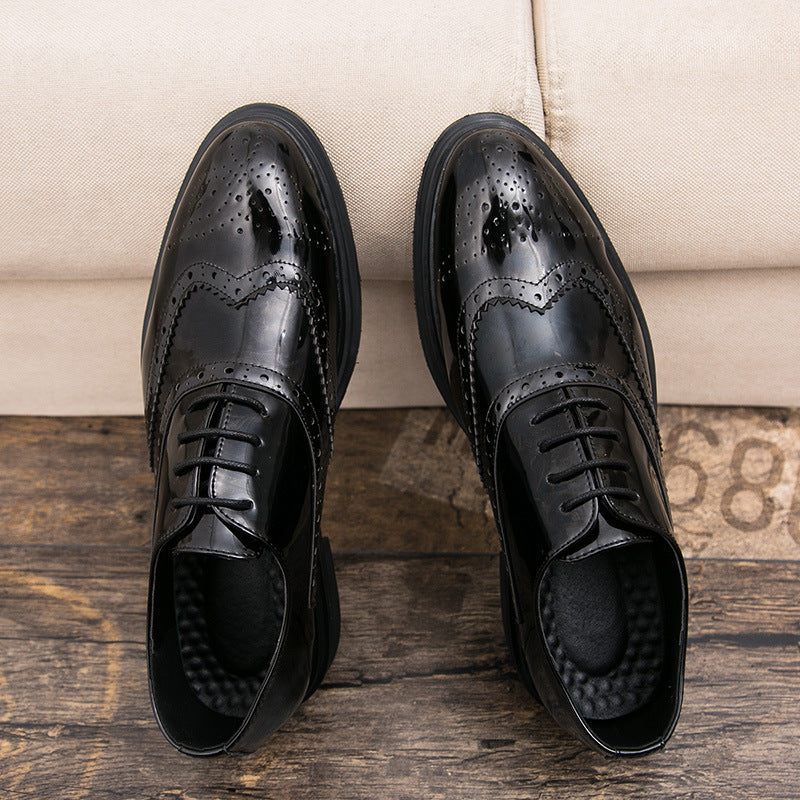 Men's Leather Formal Shoes – Lace-Up, Retro