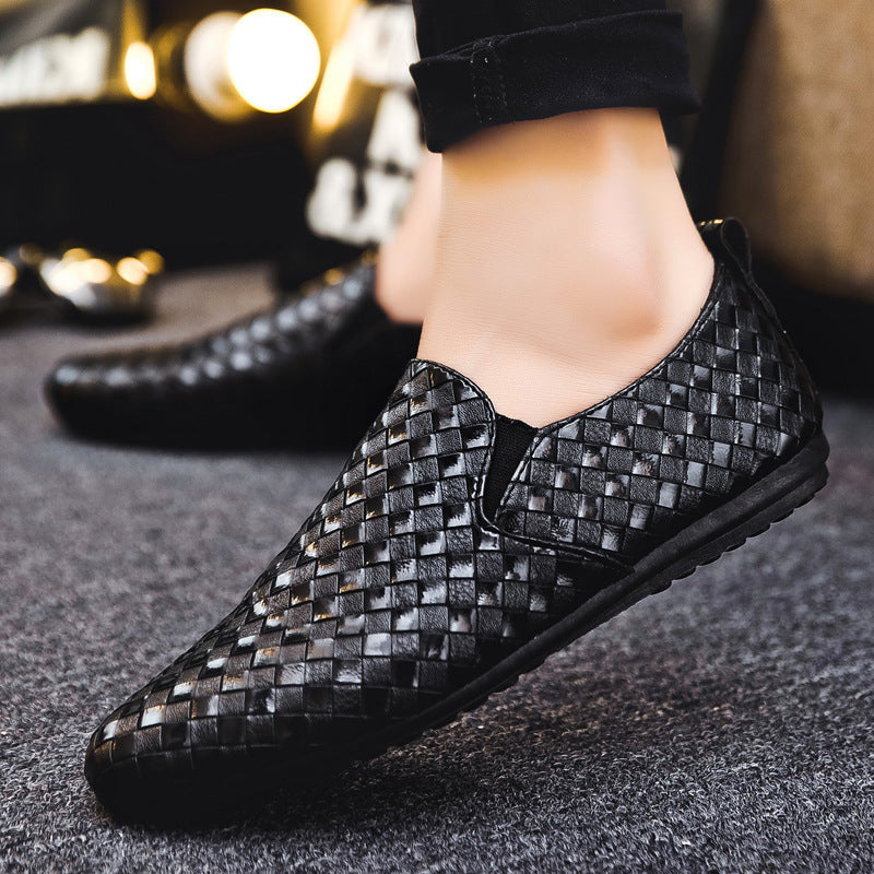 Spring Doudou Shoes Men's Shoes Men's Casual Shoes Tide Shoes Lazy Shoes Sleeve Society One Pedal Leather Shoes Glossy