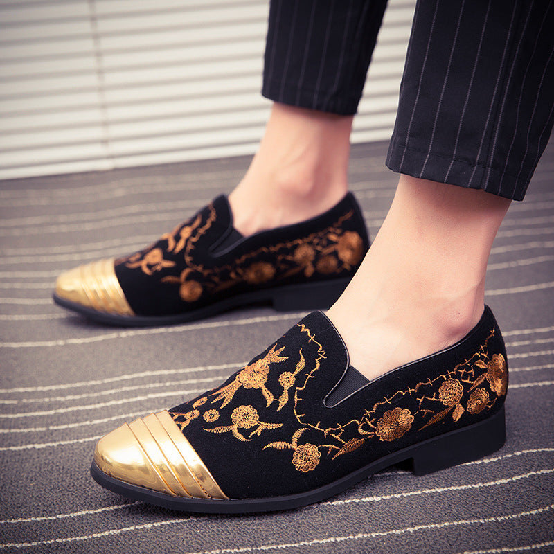 Men's Leather Formal Shoes, Embroidered, British Style