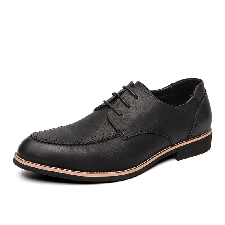 Men's Black Formal Shoes, Pointed Toe, British Style