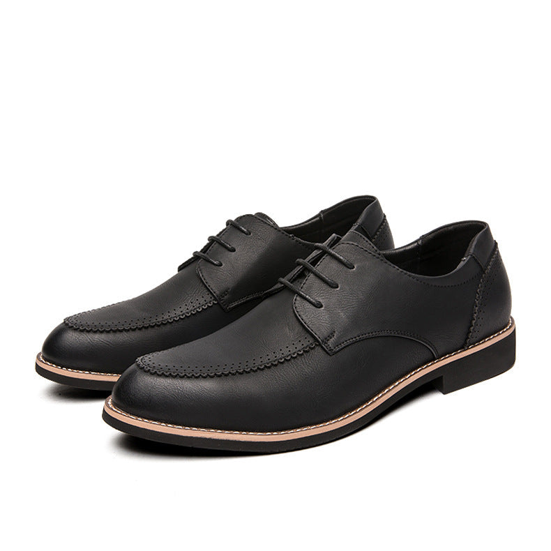 Men's Black Formal Shoes, Pointed Toe, British Style
