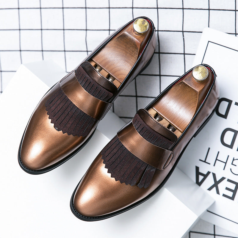 Men's Brown Leather Formal Shoes, British Style