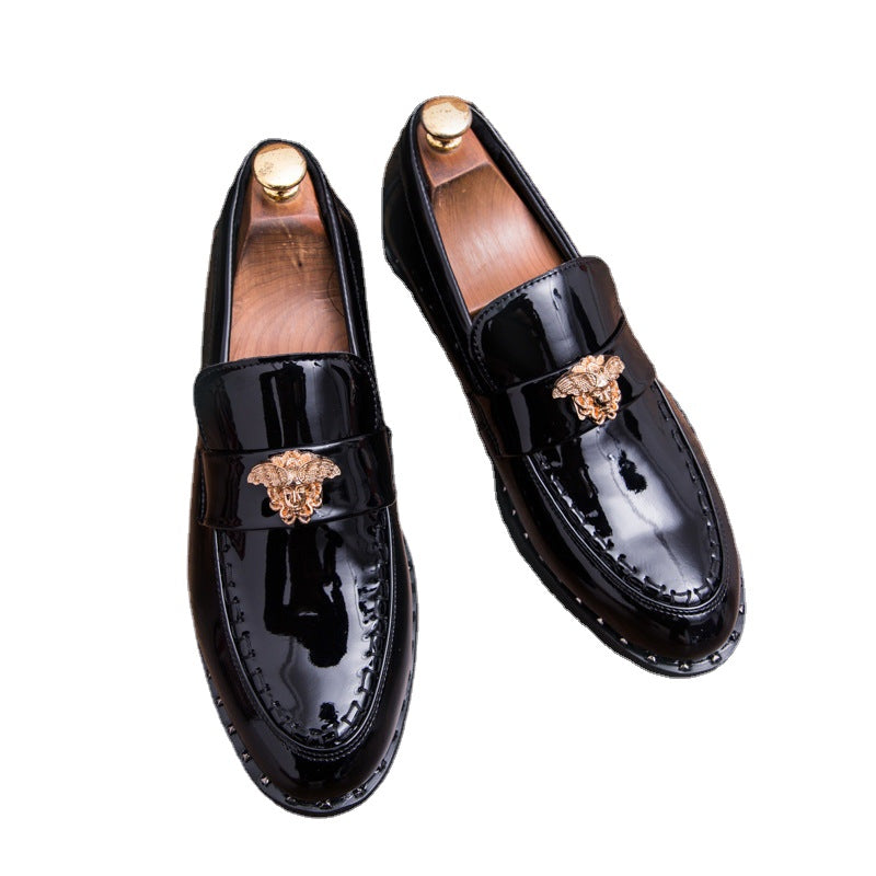 Men's Black Leather Casual Shoes – Pointed Toe