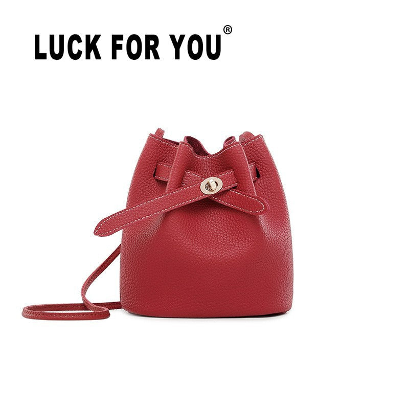 2024 Wide-Band Lock Bucket Bag - Korean Style
