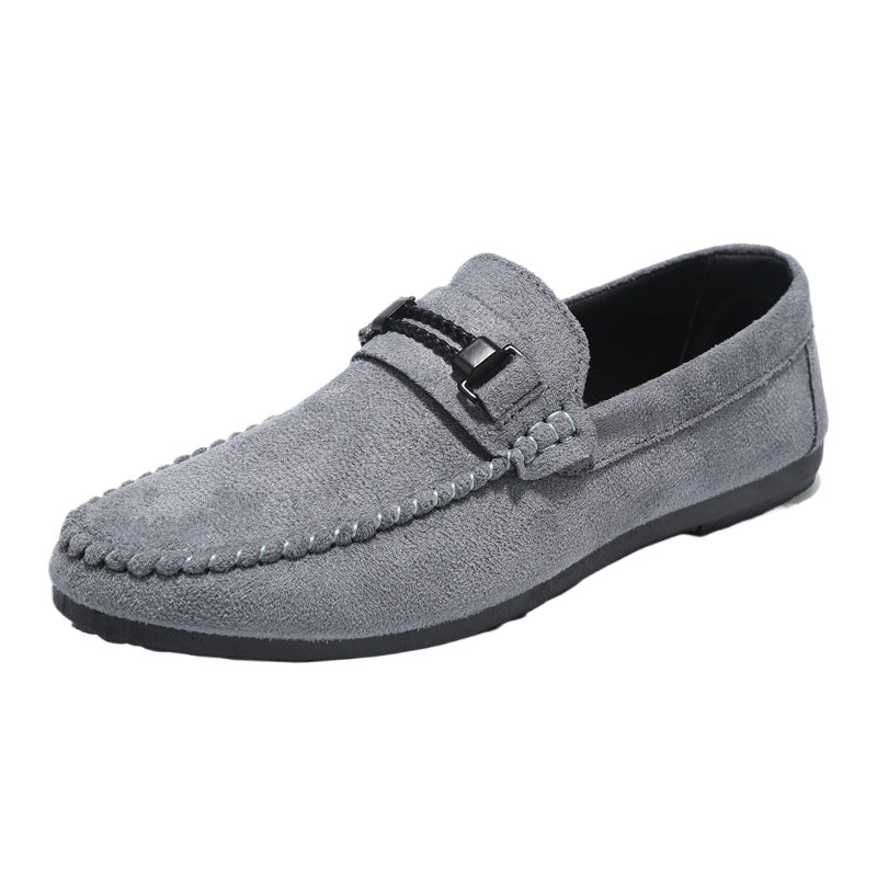 Breathable and wear-resistant one-pedal leather shoes British soft-soled lightweight men's loafers Doudou shoes men's fashion formal lazy shoes