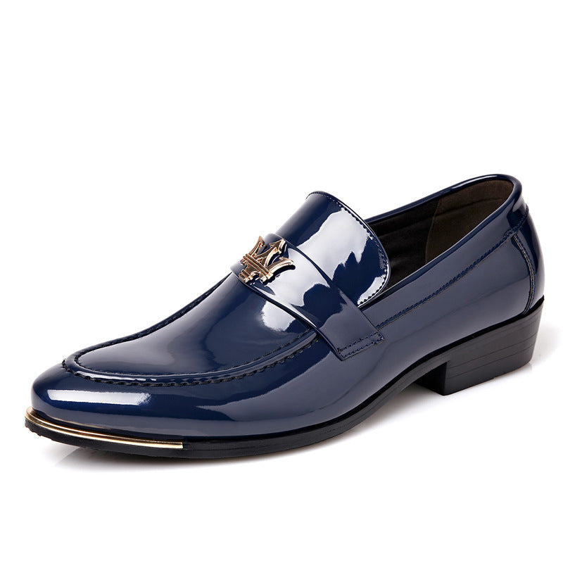 Men's Black Leather Formal Shoes, Pointed Toe, Business, Style 4151