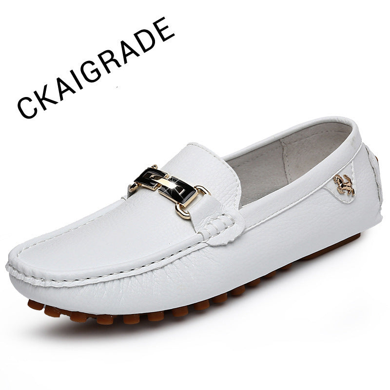 Men's Black Leather Loafers, British Style, Style 0743