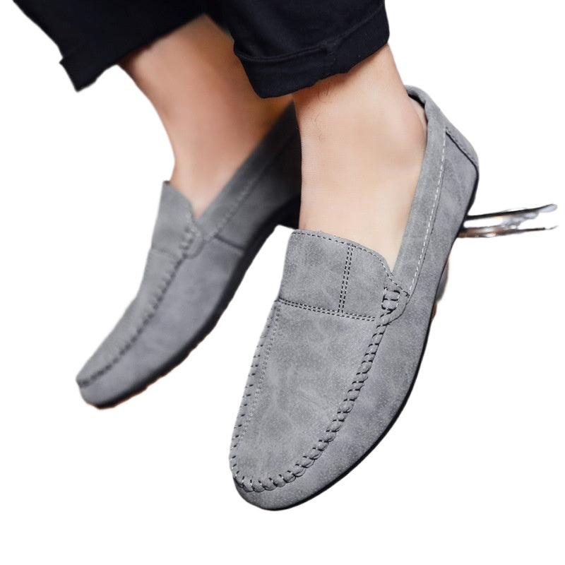Four seasons loafers casual Korean version trendy men's shoes cover feet and pedal men's shoes young men's leather shoes driving shoes