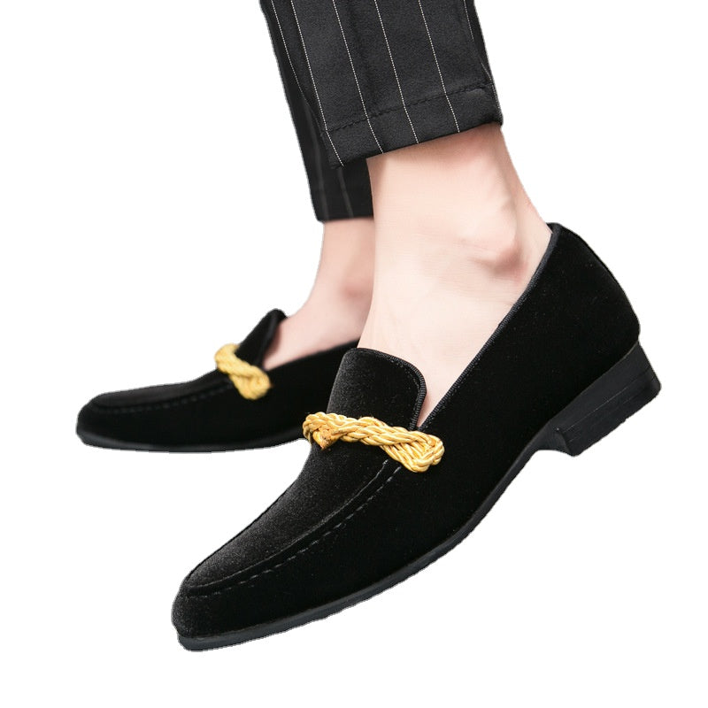 Men's Black Leather Formal Shoes, British Style, Style 8983