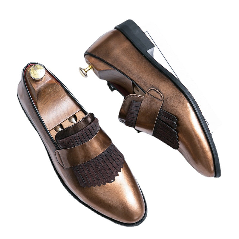 Men's Brown Leather Formal Shoes, British Style