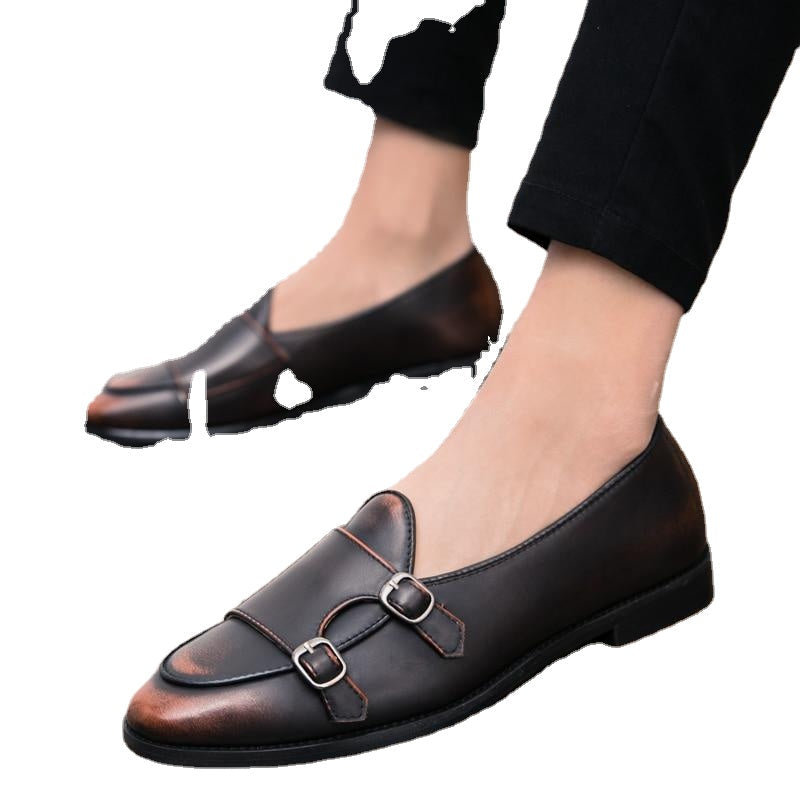 Men's Black Leather Moccasin Loafers