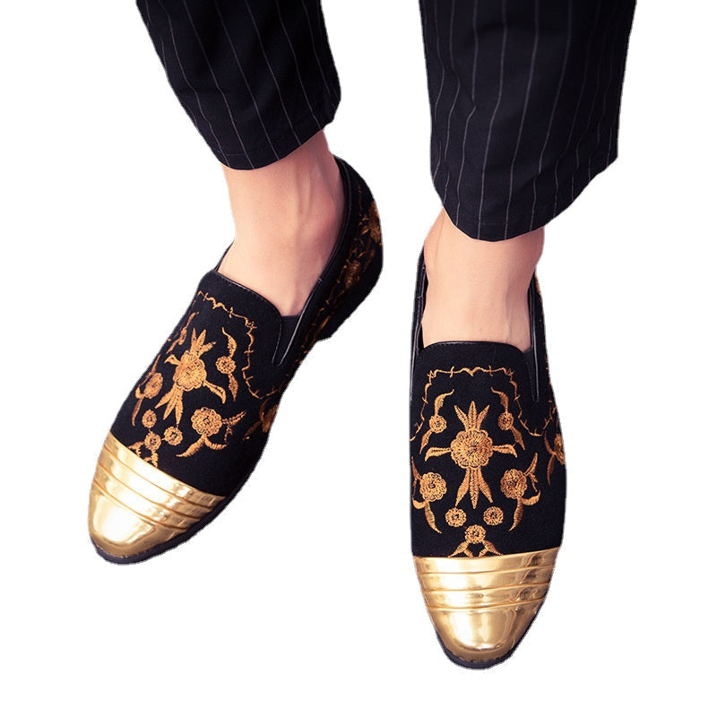 Men's Leather Formal Shoes, Embroidered, British Style