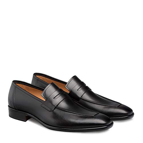 Men's Black Leather Loafers, Style 8871