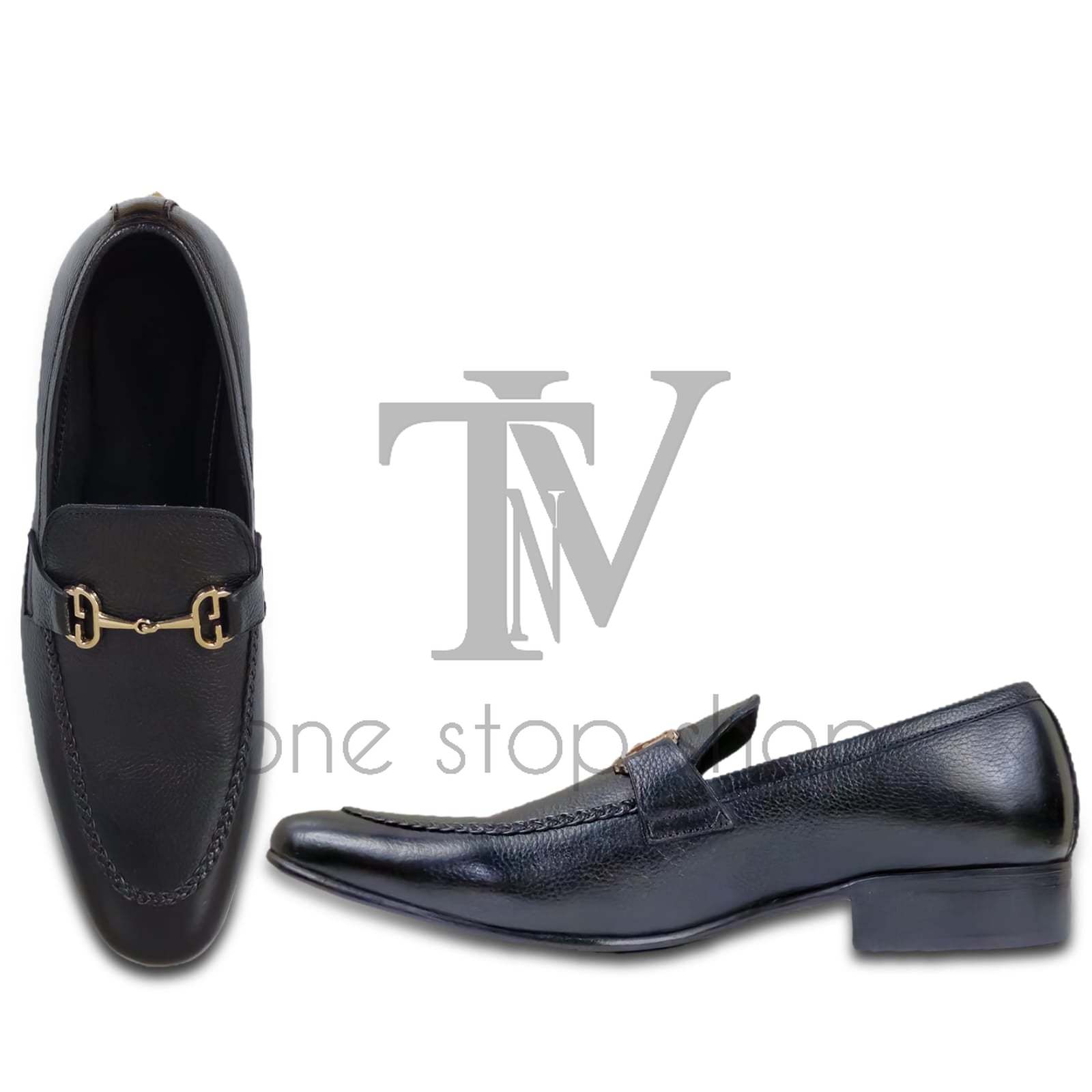 Men's Black Leather Shoes, Style 5639