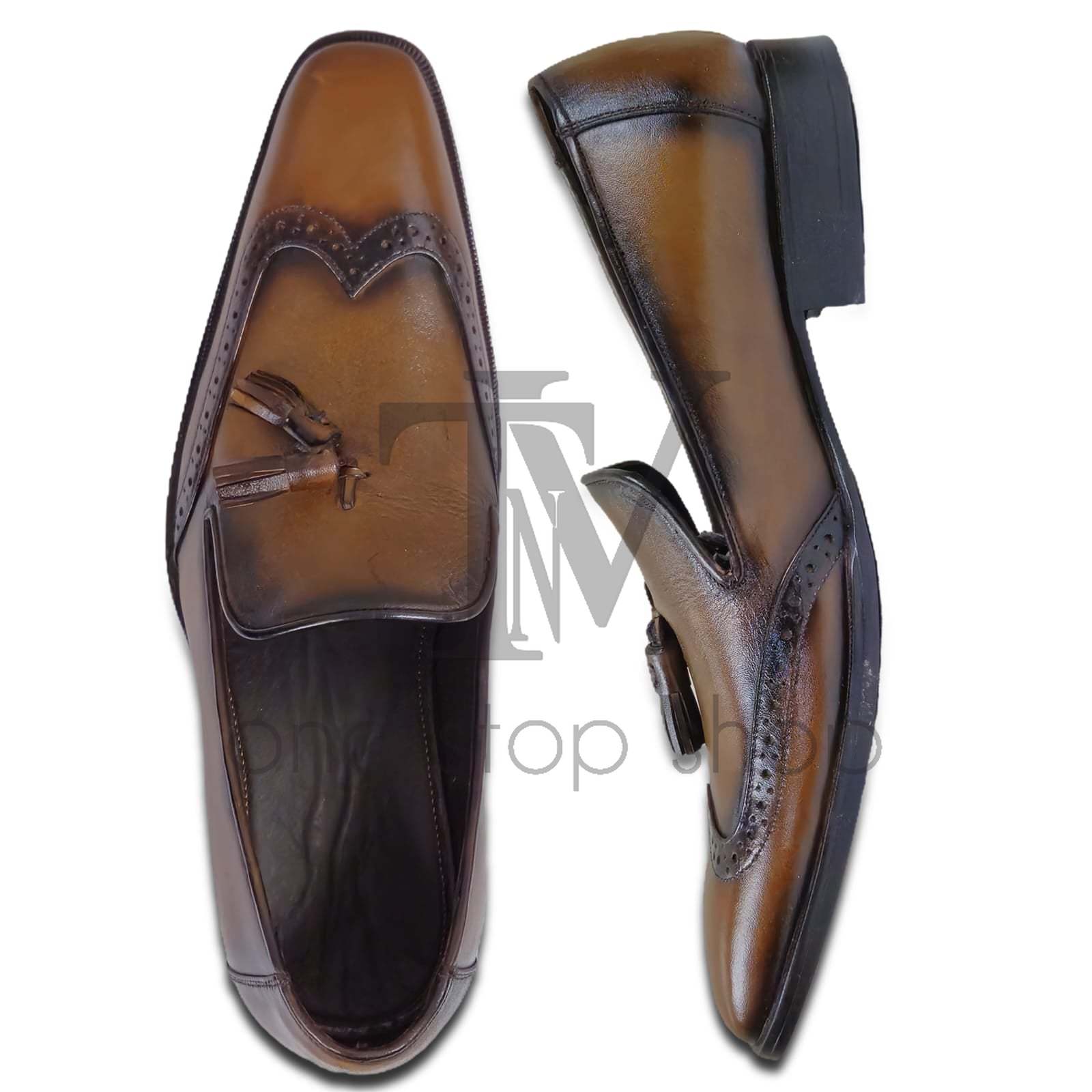 Men's Black Leather Shoes, Style 2519