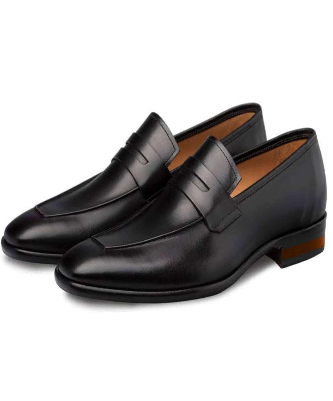 Men's Black Leather Loafers, Style 8871