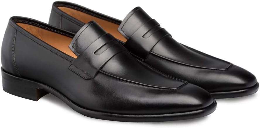 Men's Black Leather Loafers, Style 8871