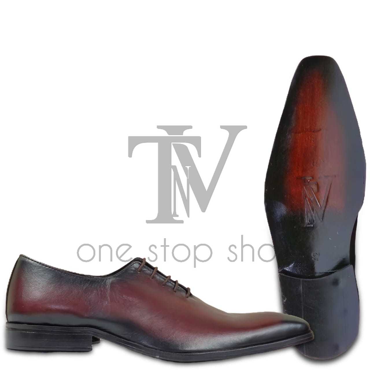 Men's Black Leather Shoes, Style 6695
