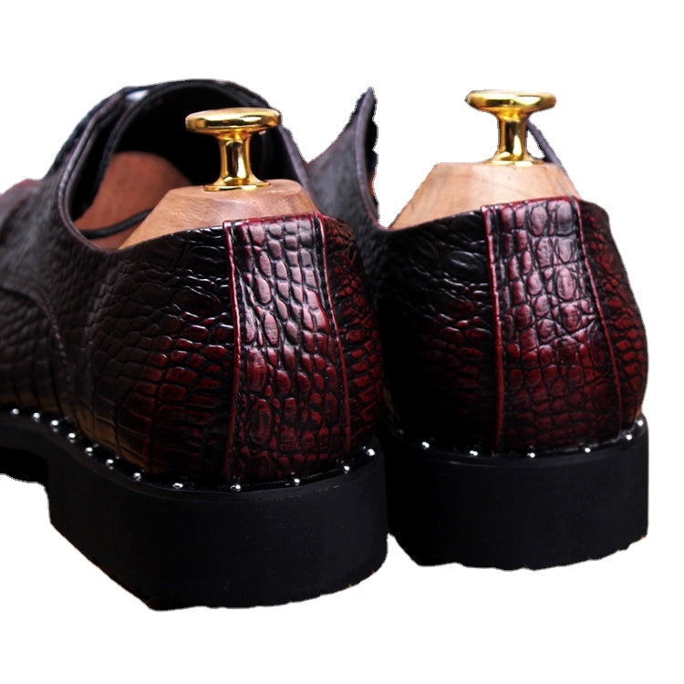 Men's Black Leather Formal Shoes, Wedding, British Style