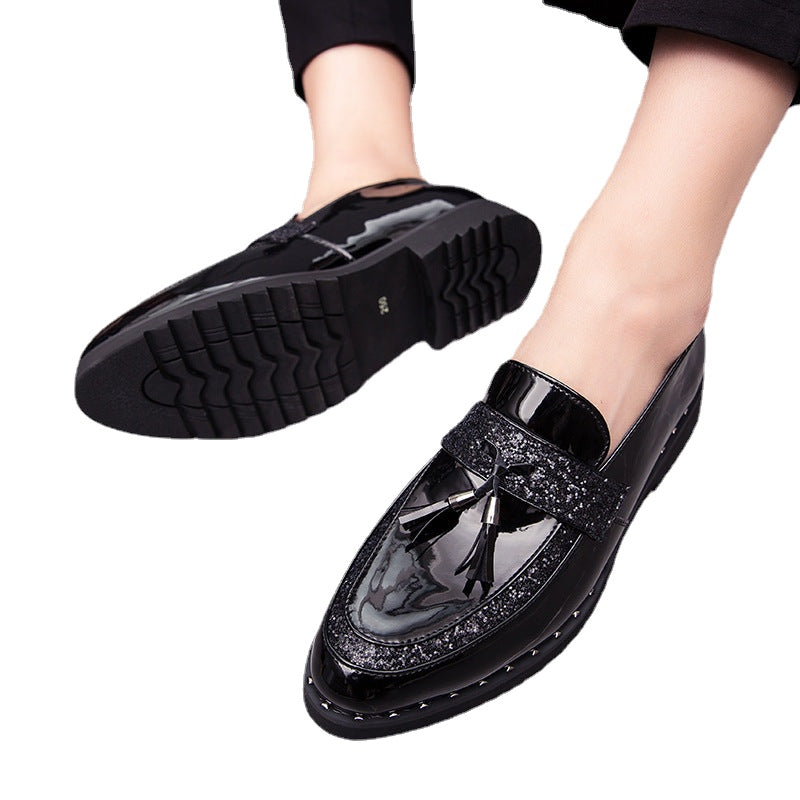 Men's Black Leather Formal Shoes, Pointed Toe, Business, Style 5463