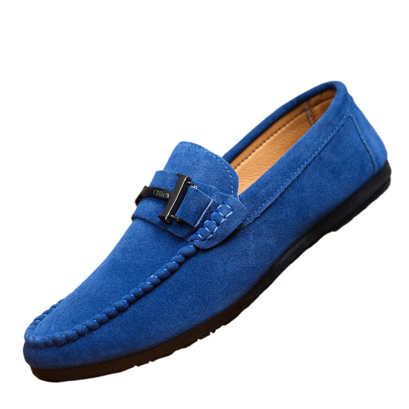 Loafers single shoes low top round head lazy shoes men's 2024 comfortable handmade leather shoes soft sole casual one pedal