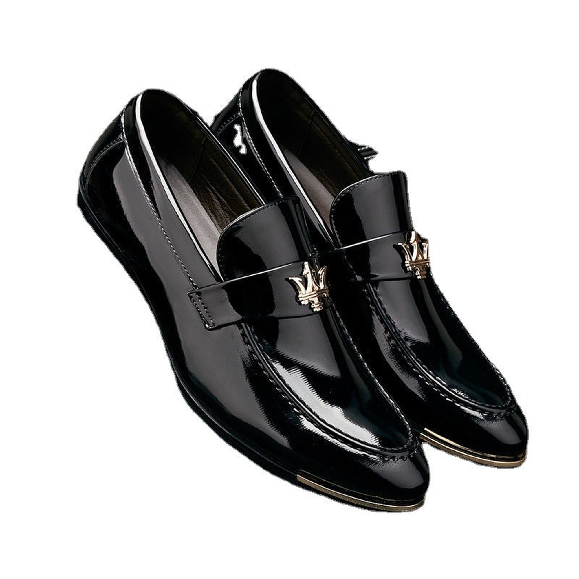Men's White Leather Formal Shoes, Pointed Toe, Business