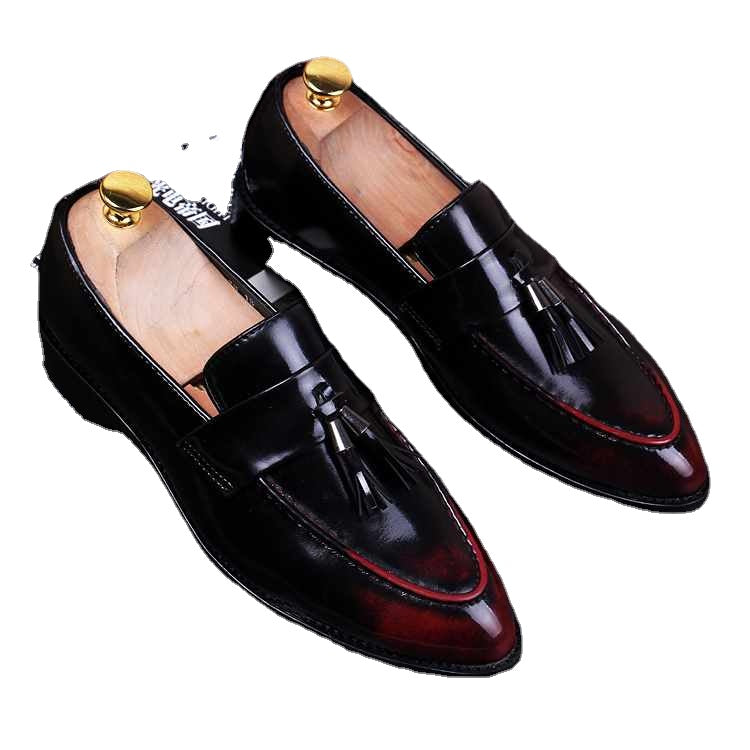 Men's Black Leather Loafers, Style 5207