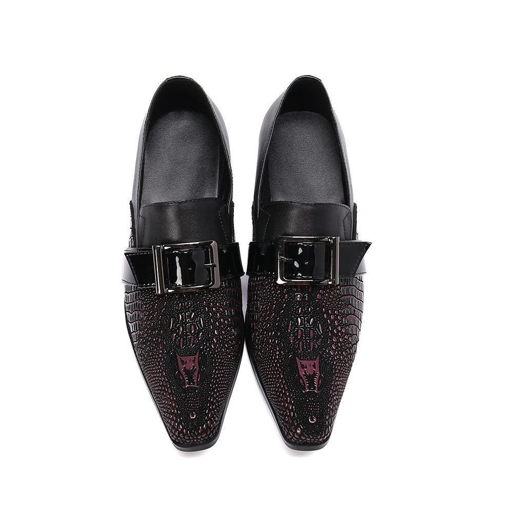 Men's Black Shoes, Pointed Toe, Retro