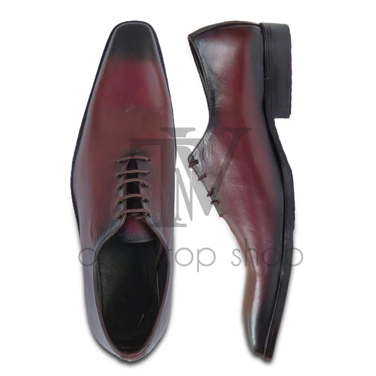 Men's Black Leather Shoes, Style 6695