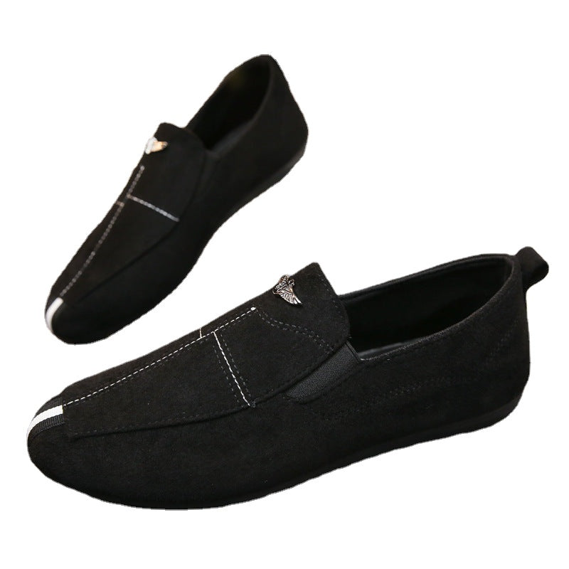 Men's Black Loafers, Breathable, Style 1335