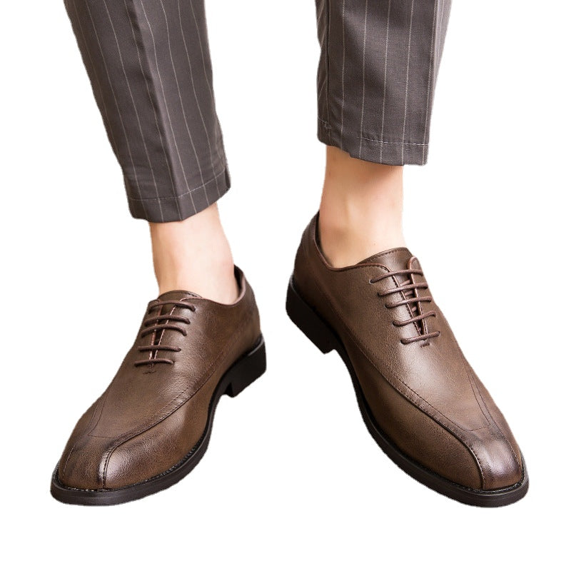 Men's Brown Leather Formal Shoes – Pointed Toe, Business – Style 817