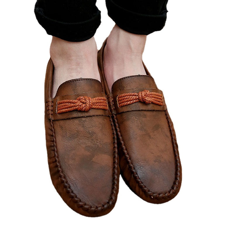 Men's Blue Leather Loafers, Style 9927