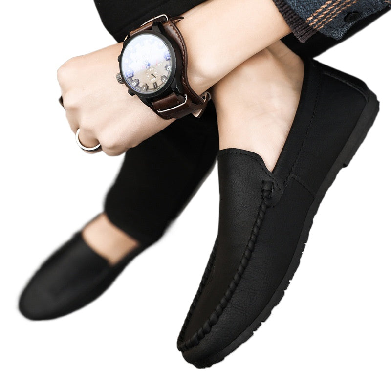 Lazy black spirit guy shoes business fashion soft surface breathable British style loafer beanie shoes platform Internet celebrity