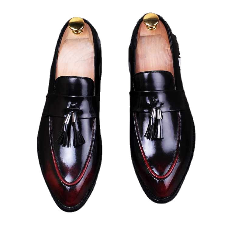 Men's Black Leather Loafers, Style 5207