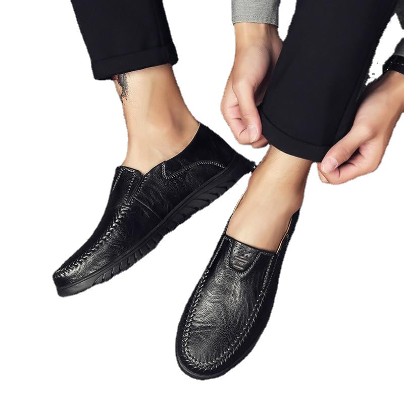 Men's Brown Genuine Leather Formal Shoes, Style 1047