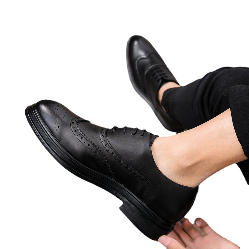 Men's Leather Formal Shoes – Lace-Up, Retro