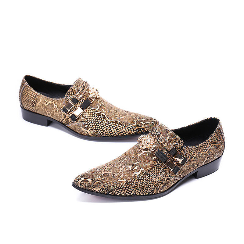 Men's Brown Leather Oxford Formal Shoes – Pointed Toe, Business – Style 71