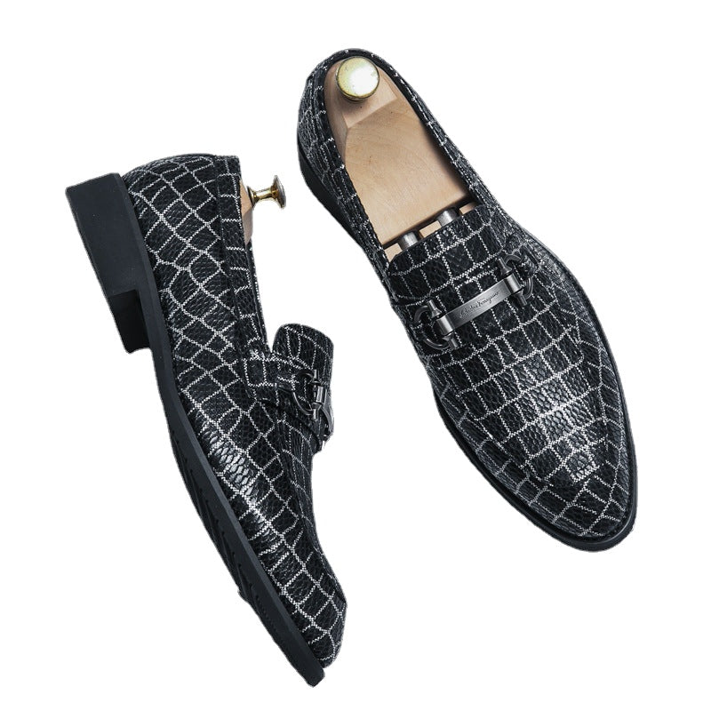 Men's Black Leather Formal Shoes, Pointed Toe, Business, Style 8311