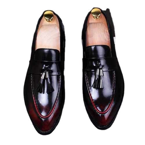 Men's Red Leather Loafers