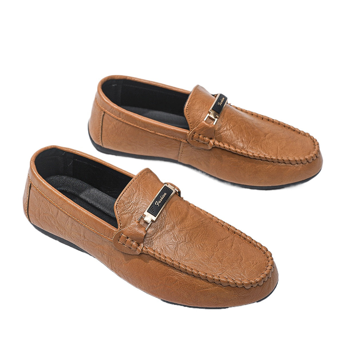 Round head soft sole comfortable men's color trendy single shoes British spring men's one-pedal Doudou loafers men's shoes