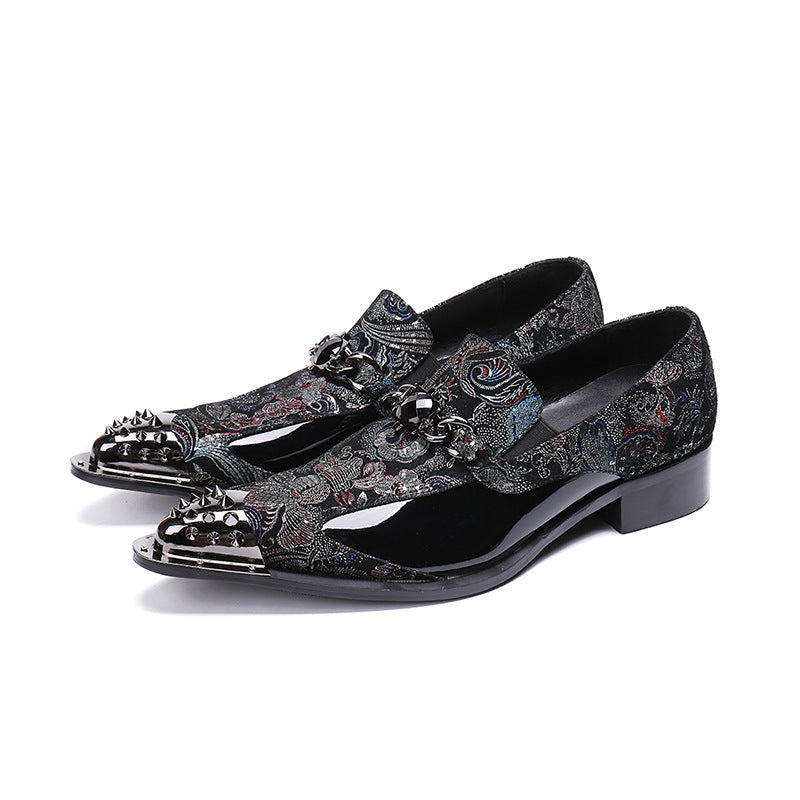 Men's Black Leather Casual Shoes, Breathable