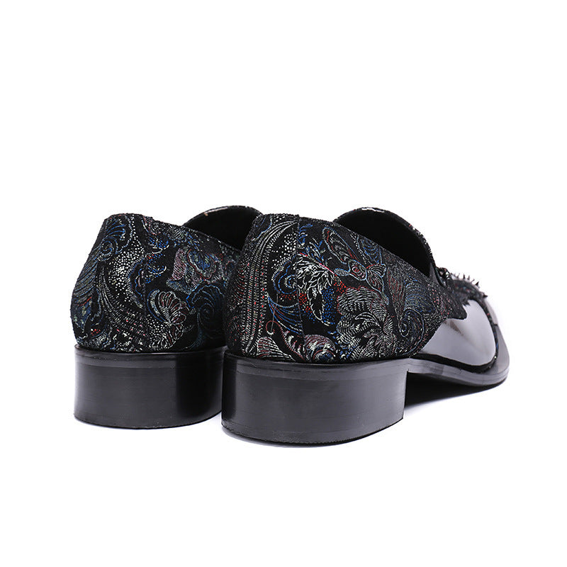 Men's Black Leather Casual Shoes, Breathable