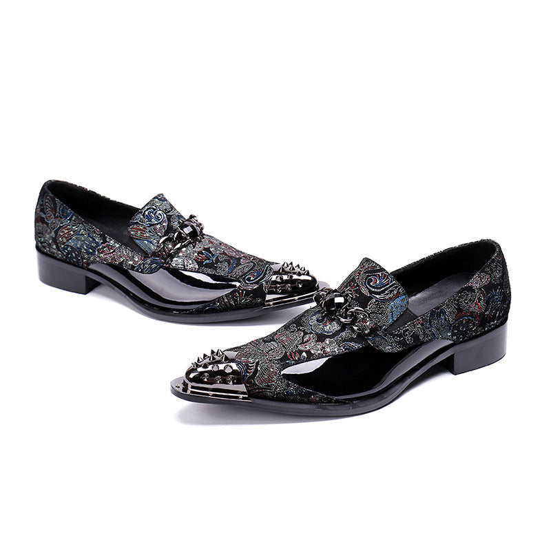 Men's Black Leather Casual Shoes, Breathable