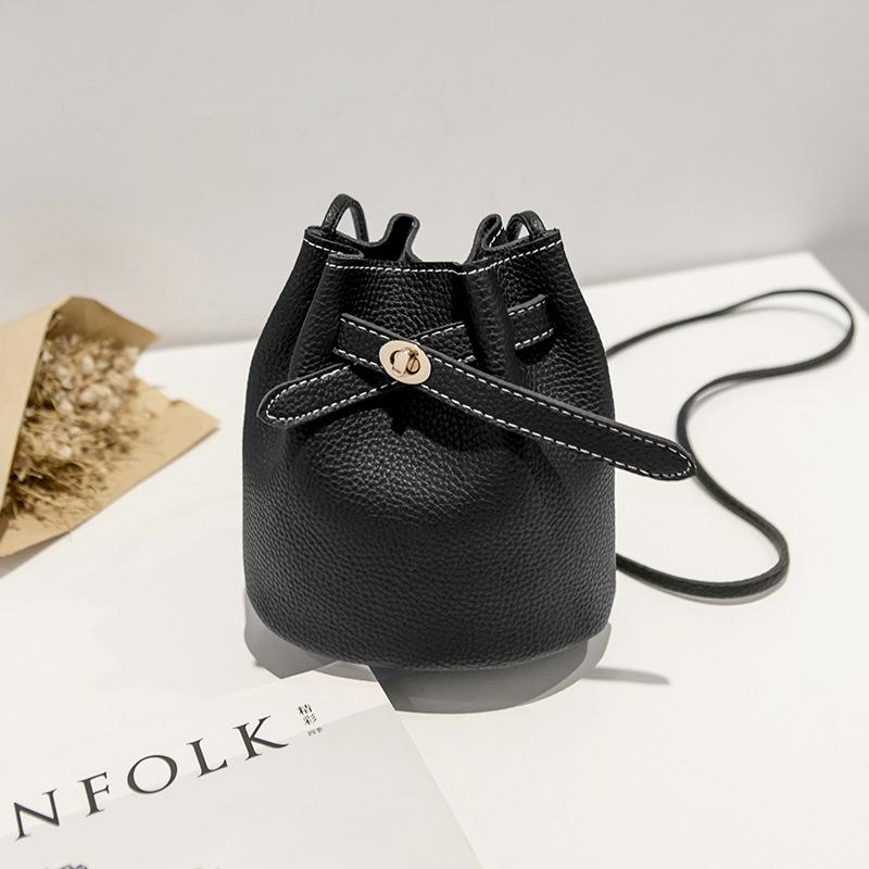 2024 Wide-Band Lock Bucket Bag - Korean Style