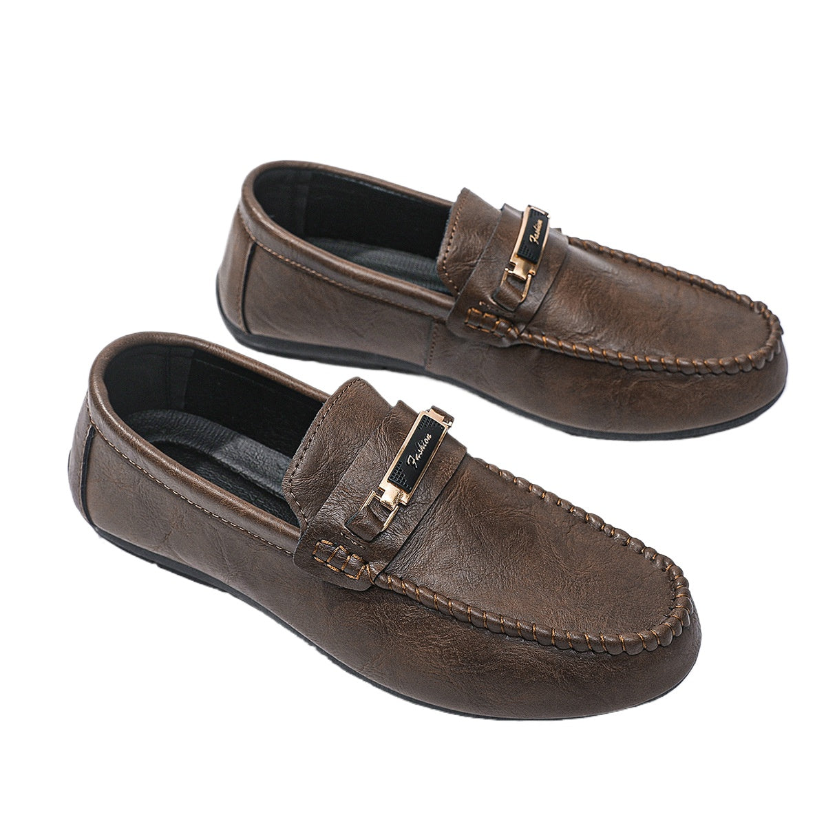 Round head soft sole comfortable men's color trendy single shoes British spring men's one-pedal Doudou loafers men's shoes